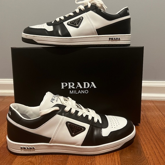 Prada Downtown Leather Sneakers - Picture 1 of 3